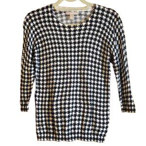 Banana Republic Houndstooth Sweater Women's Size Small Lightweight Thin knit Pul